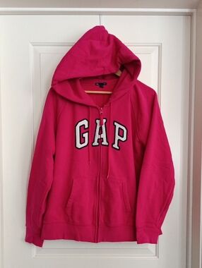 GAP Hot Pink Full-Zip Hooded Sweatshirt with Logo